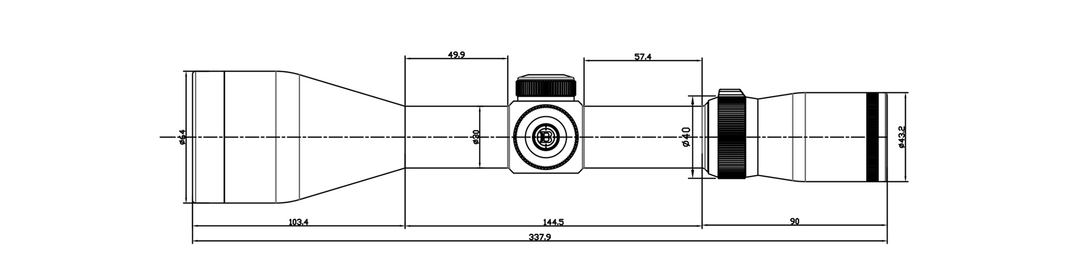 размеры Прицел оптический BRITE WA8X 3-24X56 SF IR